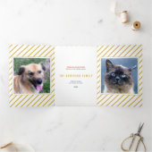 モダンヴィンテージカラーのクリスマス数々の写真 三つ折りクリスマスカード (内部)