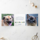 モダンヴィンテージカラーレトロクリスマス4写真 三つ折りクリスマスカード (内部)