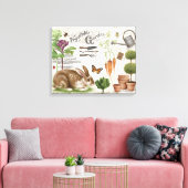 モダンヴィンテージガフランスのーデンラビット キャンバスプリント (インサイチュ (リビング))