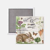 モダンヴィンテージガフランスのーデンラビット マグネット (正面/裏面)