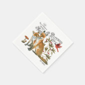 モダンヴィンテージキツネ スタンダードカクテルナプキン (角)