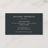 モダンヴィンテージクシンプルワイルファームオーナー 名刺 (裏面)