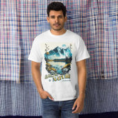 モダンヴィンテージクールイラストレーション効果ホワイト Tシャツ