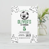 モダンヴィンテージサッカー戦術誕生日 招待状 (スタンド正面)