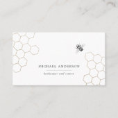 モダンヴィンテージシンプルビーハニー白黒 名刺 (正面)