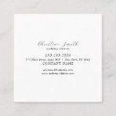 モダンヴィンテージシンプルフローラピンクローズビジネス スクエア名刺 (裏面)