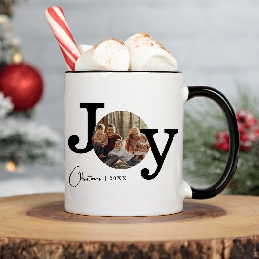 モダンヴィンテージタイプライター家族クリスマスフォト コーヒーマグカップ