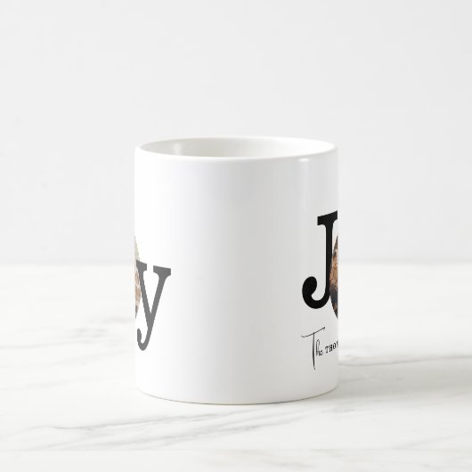 モダンヴィンテージタイプライター家族クリスマスフォト コーヒーマグカップ (中央)