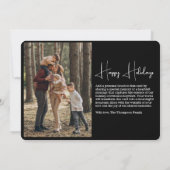 モダンヴィンテージタイプライター家族クリスマスフォト シーズンカード (裏面)