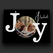 モダンヴィンテージタイプライター家族クリスマスフォト ラージペーパーバッグ