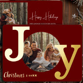 モダンヴィンテージタイプライター家族クリスマスフォト 箔シーズンカード