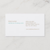 モダンヴィンテージターコイズフローラ美しいサロン 名刺 (裏面)