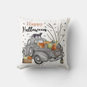 モダンヴィンテージトラックハッピーハローウィン クッション (正面)