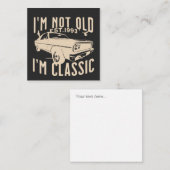 モダンヴィンテージトレンディーイムは古くないイムクラシックブラック ノートカード (正面/裏面)