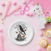 モダンヴィンテージハロウィンのカラスとスカル ペーパープレート (パーティー)