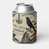 モダンヴィンテージハロウィンのカラスとスカル 缶クーラー (缶裏面)