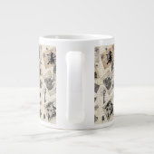 モダンヴィンテージハロウィンのポストカード ジャンボコーヒーマグカップ (裏面)