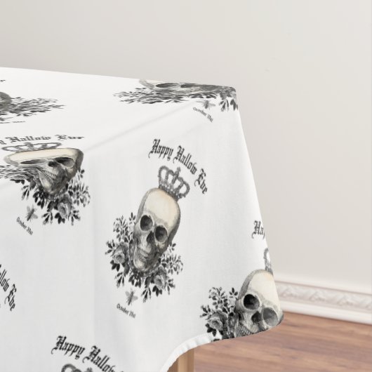 モダンヴィンテージハロウィンスカルと王冠 テーブルクロス (インサイチュ)
