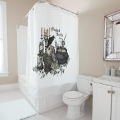 モダンヴィンテージハロウィンスカル シャワーカーテン (インサイチュ)