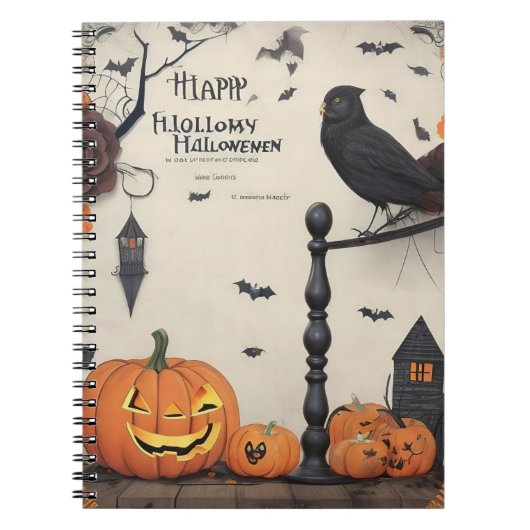 モダンヴィンテージハロウィン手帳 ノートブック (正面)