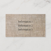 モダンヴィンテージパーソナライズされたリネンクラフト 名刺 (裏面)