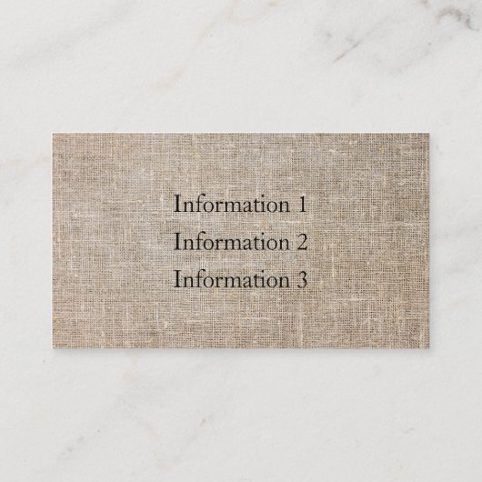 モダンヴィンテージパーソナライズされたリネンクラフト 名刺 (裏面)