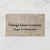 モダンヴィンテージパーソナライズされたリネンクラフト 名刺 (正面)