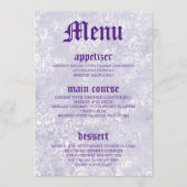 モダンヴィンテージパープル結婚のテーブルメニューカード メニュー (正面)