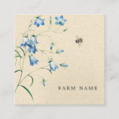 モダンヴィンテージビーシンプルチニーベルフラワーカートン スクエア名刺 (正面)