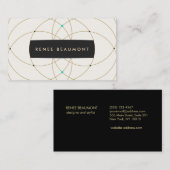 モダンヴィンテージビーズ金ゴールドワイヤデザイナ 名刺 (正面/裏面)