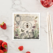 モダンヴィンテージビーフランスのガーデン スタンダードカクテルナプキン (インサイチュ)