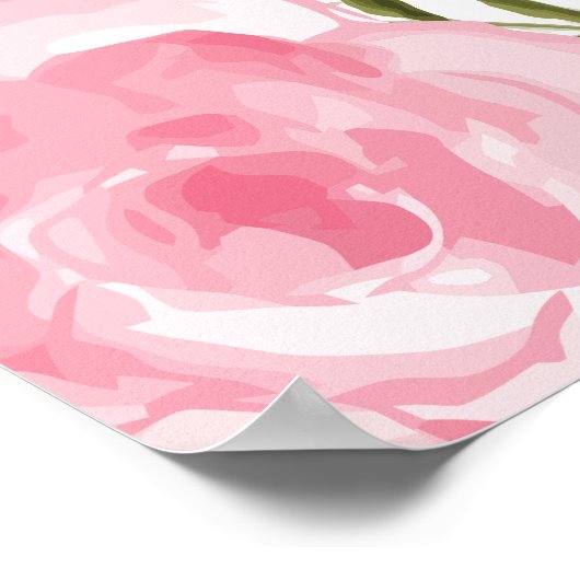 モダンヴィンテージピンクのフローラ結婚の座席表 ポスター (角)