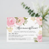 モダンヴィンテージピンクフローラ結婚ズアコモデーション エンクロージャーカード (スタンド正面)