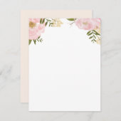 モダンヴィンテージピンク結婚フローラ情報 エンクロージャーカード (正面/裏面)