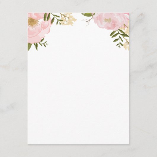 モダンヴィンテージピンク結婚フローラ情報 エンクロージャーカード (正面)