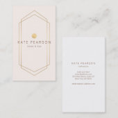 モダンヴィンテージピンク金ゴールド幾何学的サロンスパ 名刺 (正面/裏面)