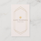 モダンヴィンテージピンク金ゴールド幾何学的サロンスパ 名刺 (正面)