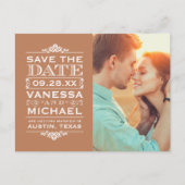 モダンヴィンテージフォトセーブ・ザ・デート案内Po 案内ポストカード (正面)