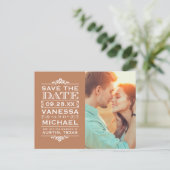 モダンヴィンテージフォトセーブ・ザ・デート案内Po 案内ポストカード (スタンド正面)