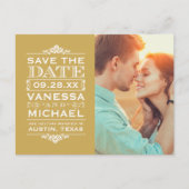 モダンヴィンテージフォトセーブ・ザ・デート案内Po 案内ポストカード (正面)