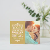 モダンヴィンテージフォトセーブ・ザ・デート案内Po 案内ポストカード (スタンド正面)