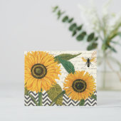 モダンヴィンテージフランスのひまわり ポストカード (スタンド正面)