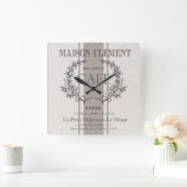 モダンヴィンテージフランスのカフェ スクエア壁時計 (ホーム)