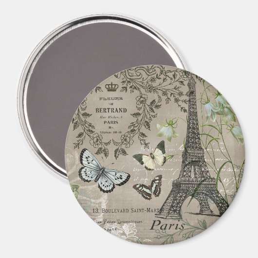 モダンヴィンテージフランスのガーデンエッフェルタワー磁石 マグネット (正面/裏面)