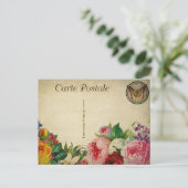 モダンヴィンテージフランスのコラージアートバタフライポストカ ポストカード (スタンド正面)