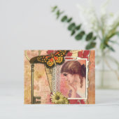 モダンヴィンテージフランスのコラージュはがき ポストカード (スタンド正面)