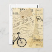 モダンヴィンテージフランスのコラージュはがき ポストカード (正面/裏面)