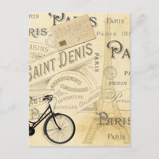 モダンヴィンテージフランスのコラージュはがき ポストカード (正面)