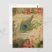 モダンヴィンテージフランスのコラージュはがき ポストカード (正面/裏面)