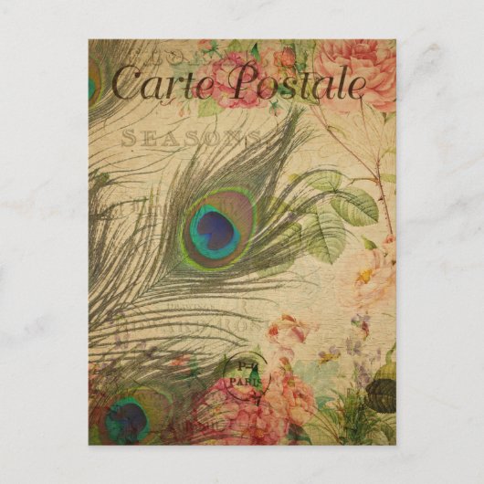 モダンヴィンテージフランスのコラージュはがき ポストカード (正面)